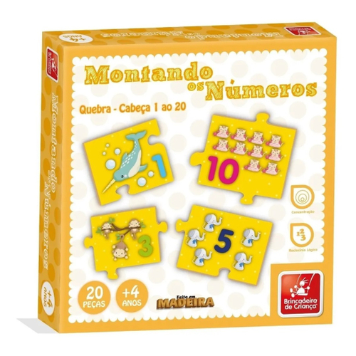 Quebra Cabeça Jogo Educativo 15 peças Grandes Descobrindo os Numeros 1 ao 5  Toyster - 002036 no Shoptime