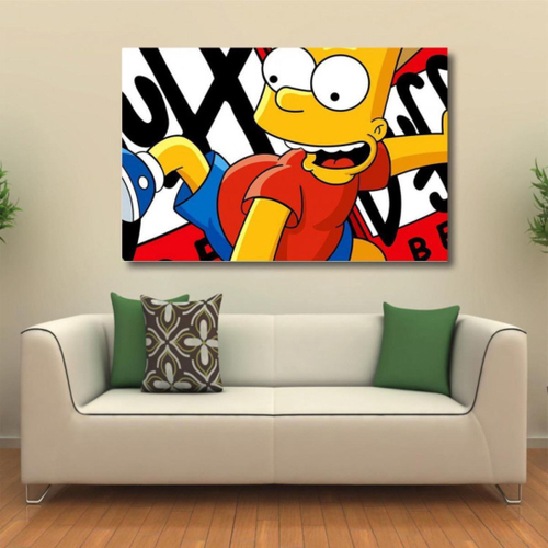 Quadro Decorativo Anime Os Simpsons c/ Moldura E Vidro A3 em