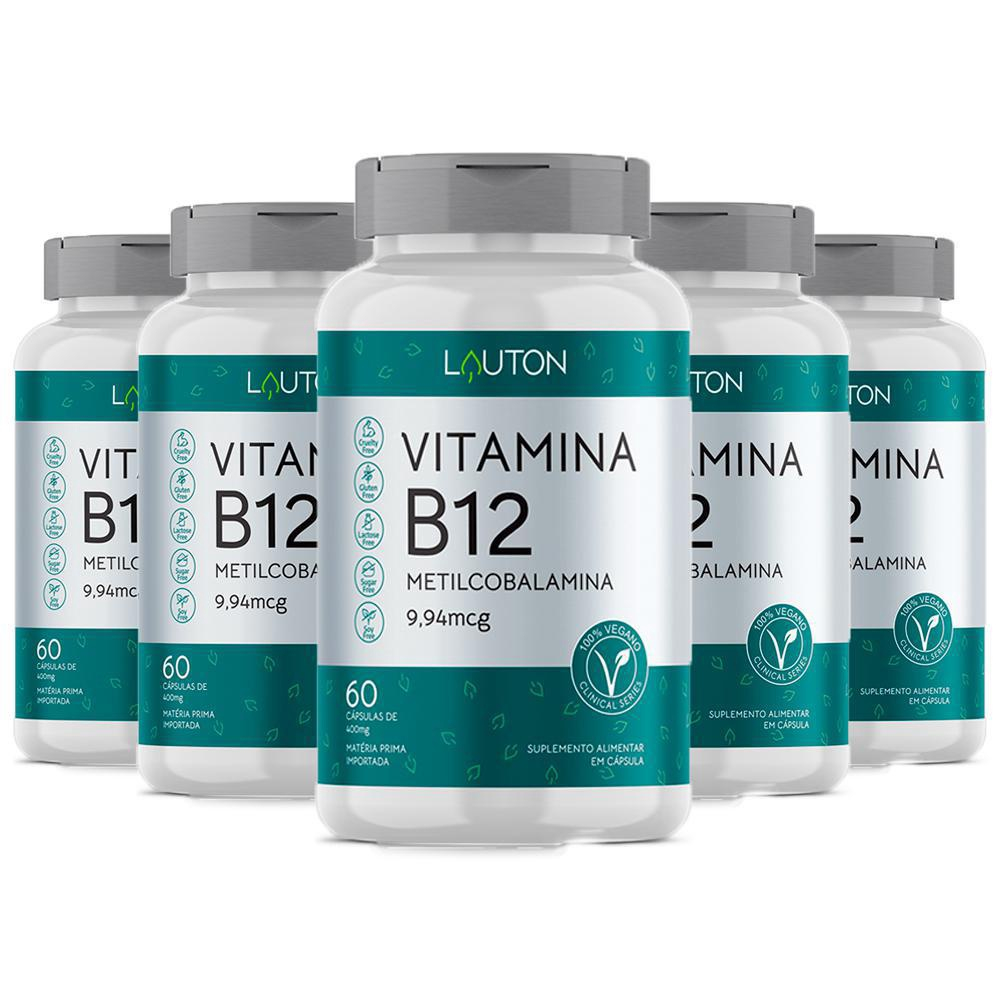 Vitamina B12 Metilcobalamina - 5X De 60 Cápsulas - Lauton | Submarino