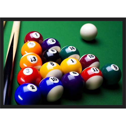 Quadro Decorativo Sinuca Snooker Bilhar Bar Salas De Jogos 8 Ball