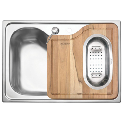 Tábua de Madeira com Cesto Coador em Inox para Cuba Tramontina Morgana 60 fx Menor preço em Tábua de Madeira com Cesto Coador em Inox para Cuba Tramontina Morgana 60 fx