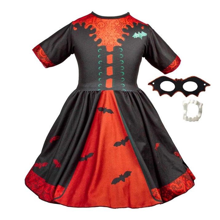 Fantasia Vampira Clássica Halloween Infantil - SKU 090821