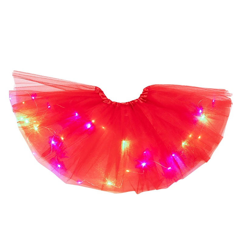 Saia Tule Led Colorido Festa Bailarina Tutu Ballet 40cm na