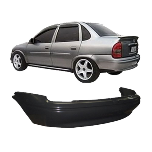 Para-Choque Corsa Sedan 96/08 Traseiro Preto Liso - Connect Parts