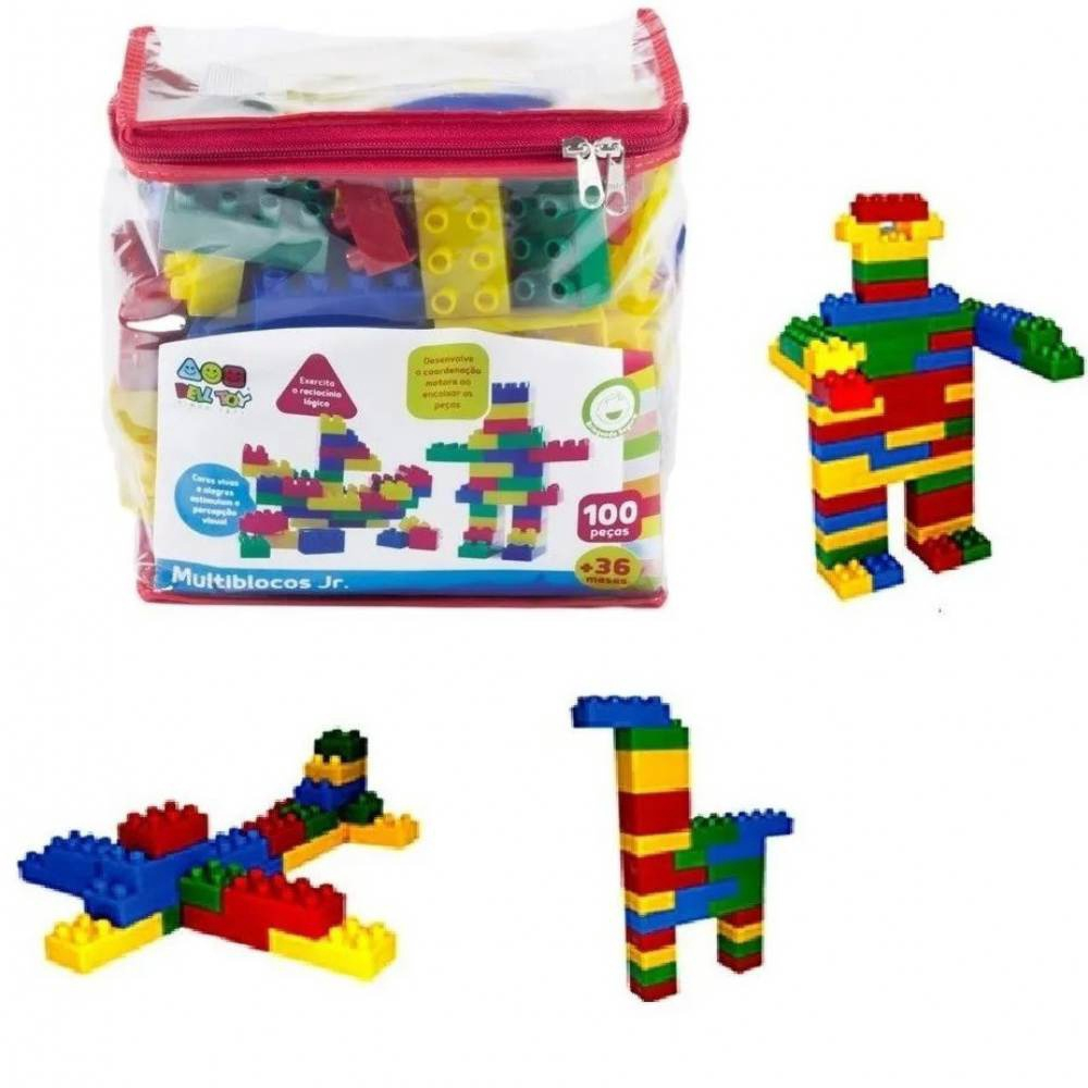 Multi Blocos com 100 Peças - Blocos de montar infantil - brinquedo para  estimular a imaginação