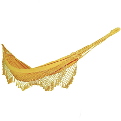 Rede De Dormir Descanso Casal 100% Algodão Amarela Menor preço em Rede De Dormir Descanso Casal 100% Algodão Amarela