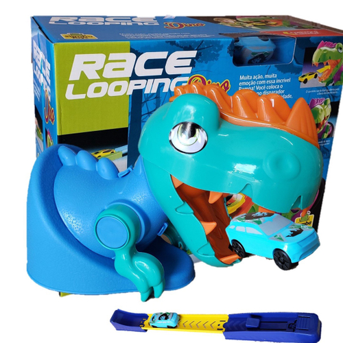 Pista Lançador Brinquedo Infantil Dinossauro Race Looping