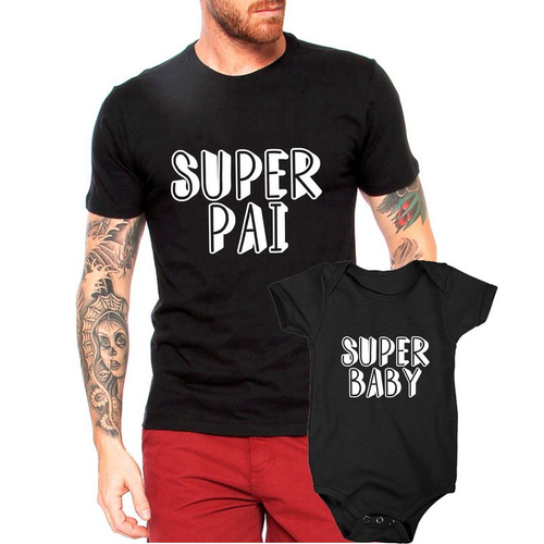 Camiseta + Body Tal Pai Tal Filho Goku e Baby Gohan