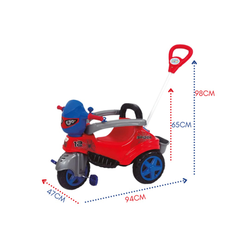 Triciclo Infantil C/ Empurrador E Protetor 1-3 Anos Tatetico