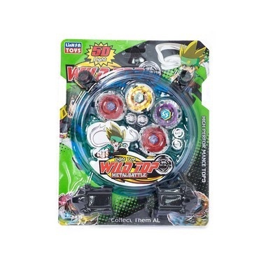 Kit Beyblade Metal 5D Brinquedo 4 Peões Led Toys