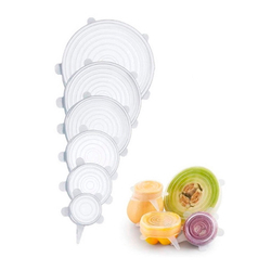 Jogo 6 Tampas De Panela Silicone Reutilizável Elástica Transparente Menor preço em Jogo 6 Tampas De Panela Silicone Reutilizável Elástica Transparente