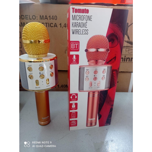 Microfone De Karaoke Com Bluetooth Recarregável - Tomate - Animus