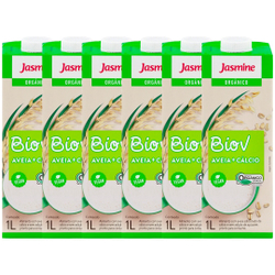 Kit 6 Leite Vegetal Aveia Cálcio BioV Orgânico Jasmine 1L Menor preço em Kit 6 Leite Vegetal Aveia Cálcio BioV Orgânico Jasmine 1L