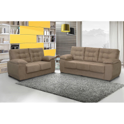 Conjunto de Sofá Luxemburgo 3 e 2 Lugares Tecido Suede Liso Castor - Moveis Marfim Menor preço em Conjunto de Sofá Luxemburgo 3 e 2 Lugares Tecido Suede Liso Castor - Moveis Marfim