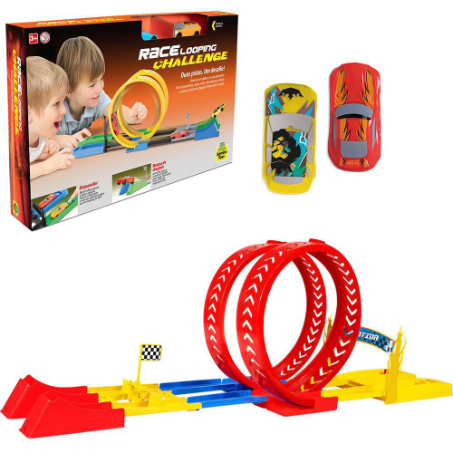 Pista Ramp Racer Com 2 Carrinhos 28 Peças Brinquedo Didático Infantil em  Promoção na Americanas