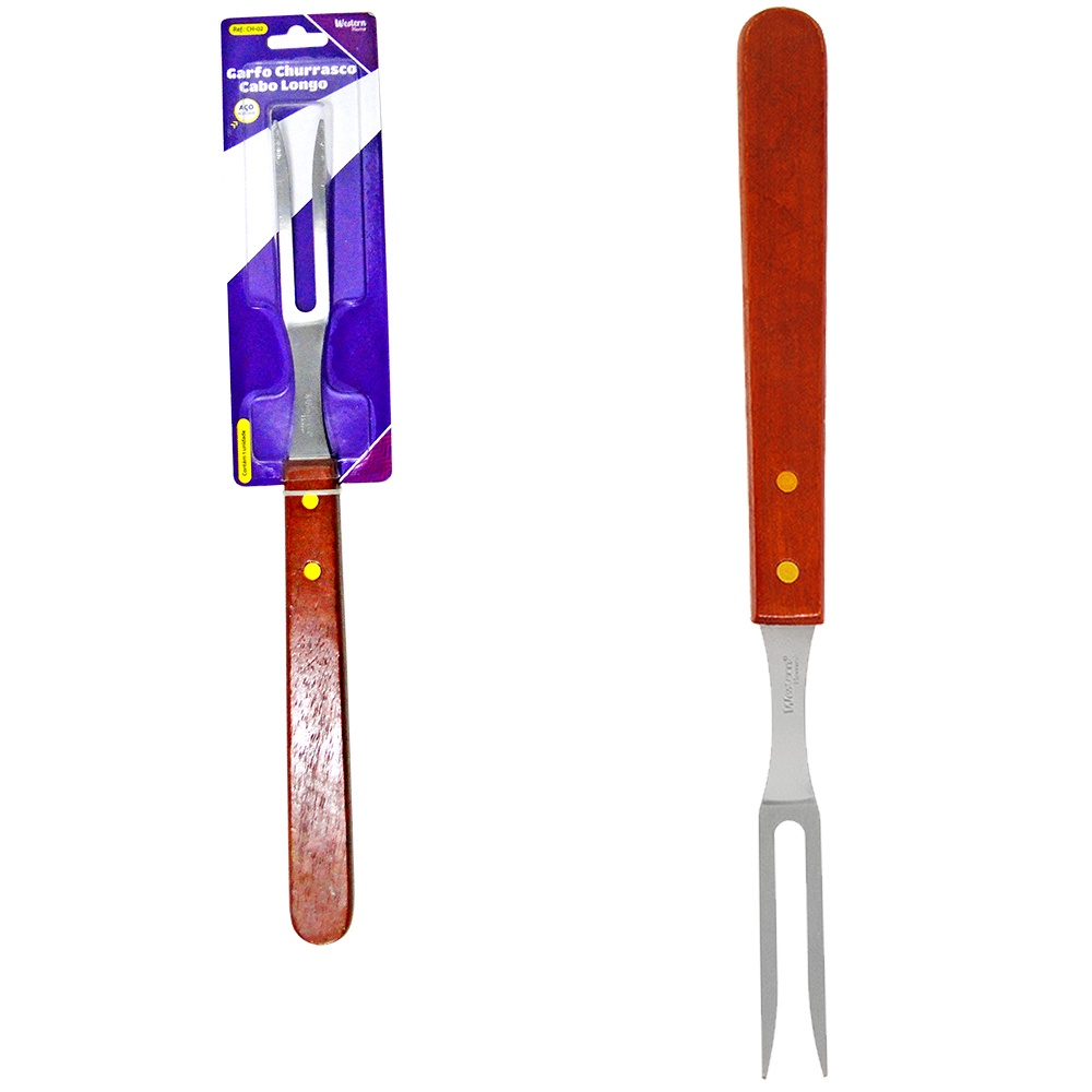 Garfo 45cm Trinchante Com Cabo Grande Para Churrasco