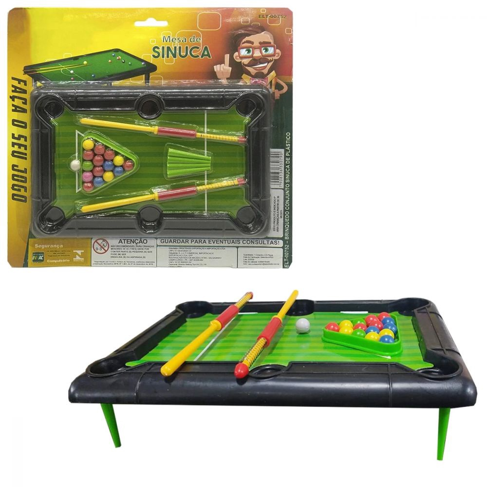 Brinquedo Mesa de Sinuca Clássica 55x32cm Snooker Kit Completo em Promoção  na Americanas