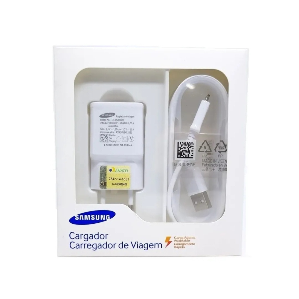 Carregador Original Samsung Fast Charge 2,0A EP-TA20 Micro Usb em ...