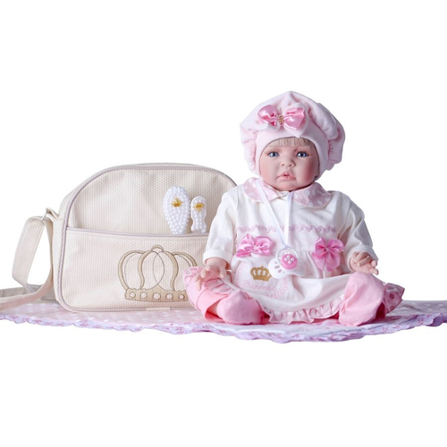 Boneca Bebê Reborn Princesa Larinha 53cm com 20 acessórios em Promoção é no  Bondfaro