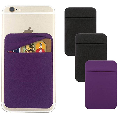 3Pack Cell Phone Card Holder Pocket for Back of Phone Stretchy