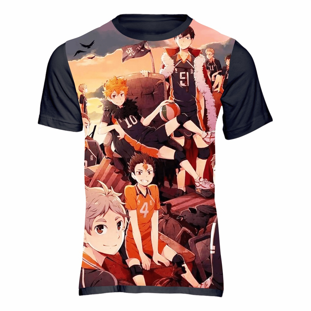 Camisa Anime Haikyu Vôlei Oversized Streetwear Masculina Feminina