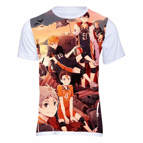 Camiseta Anime Haikyuu Volei T-Shirt Anime Vôlei - Preto