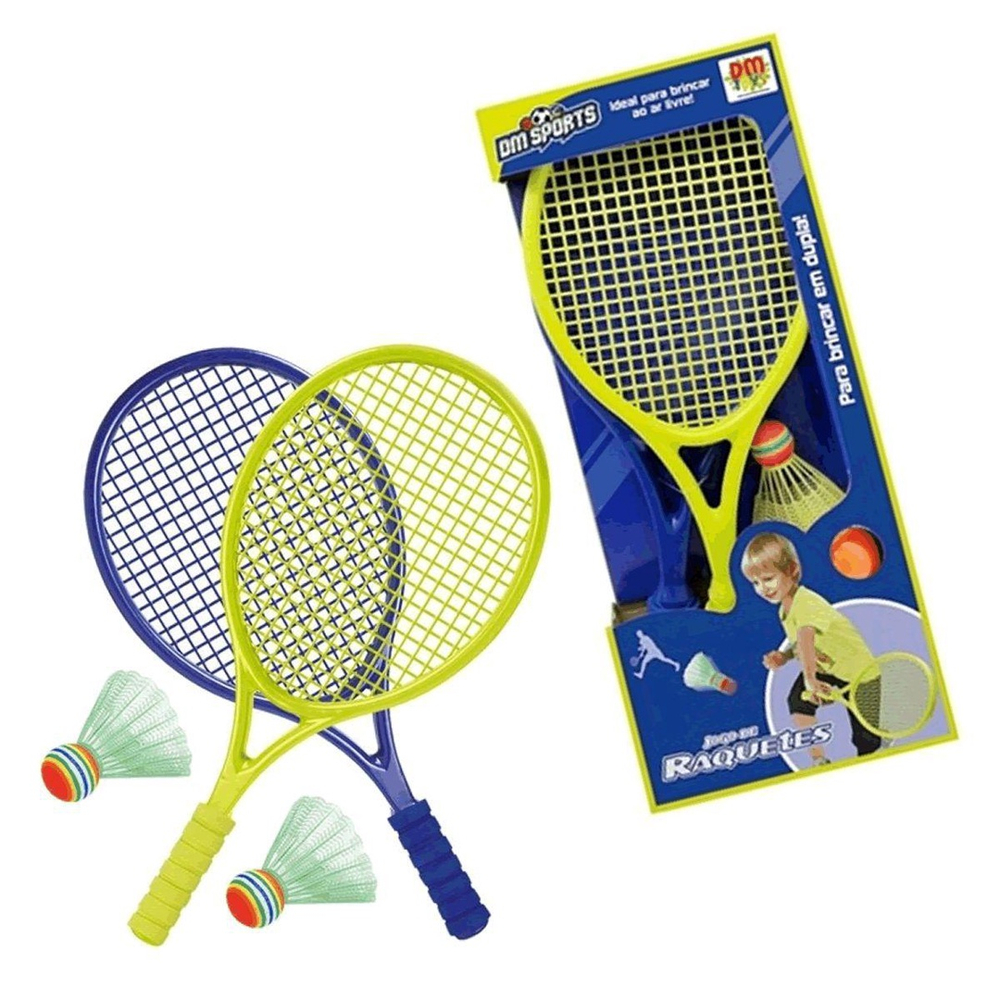 Conjunto de raquete tenis infantil clispeed com 2 pecas plastico