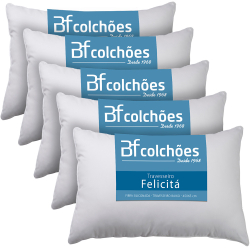 Kit 5 Travesseiro Fibra Siliconada Antialérgico Macio 45x65 - bf Colchões Menor preço em Kit 5 Travesseiro Fibra Siliconada Antialérgico Macio 45x65 - bf Colchões