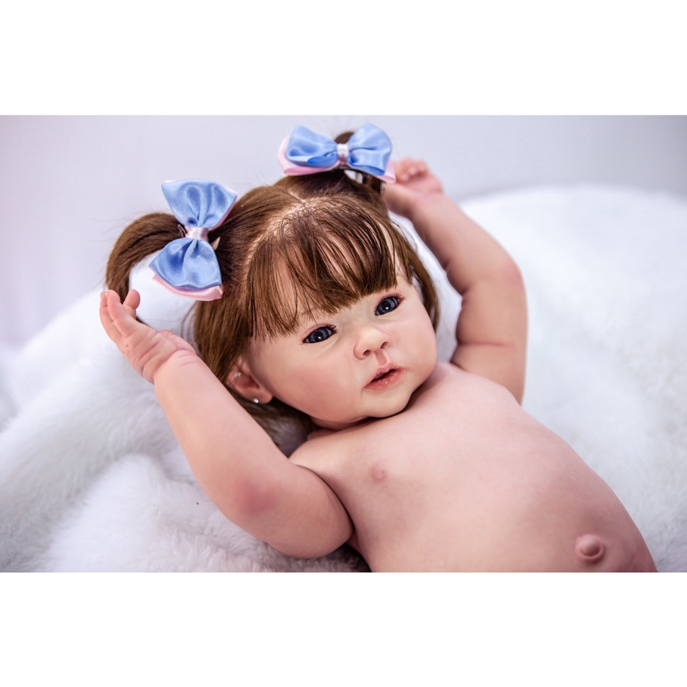 Bebê Reborn Menina Realista Silicone, Banho Fio A Fio Baby