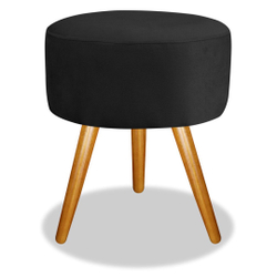 Puff Banqueta Puf Pés Palito Suede Preto Recepção Sala Quarto é boa?