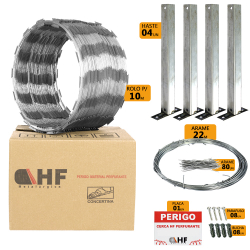 Cerca concertina simples galvanizada 30cm caixa para 10 metros com kit de instalação (40 voltas) Menor preço em Cerca concertina simples galvanizada 30cm caixa para 10 metros com kit de instalação (40 voltas)