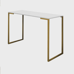 Mesa Escrivaninha Escritório e Home Office Stan Industrial Ferro Dourado Tampo Branco - Ahazzo Móveis é boa?