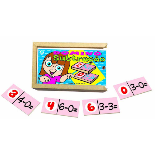 Dominó Jogo Educativo Pedagógico Matemático Adição 28pcs Mdf