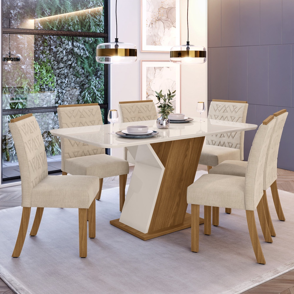 Sala de Jantar-Jogo de Mesa com 6 cadeiras-Copa-Móveis em Oferta (Novo) -  Móveis - Conjunto Habitacional Karina, Maringá 1243140648