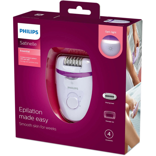 Menor preço em Depilador Elétrico Philips Satinelle Essential BRE275/00 + 4 Acessórios