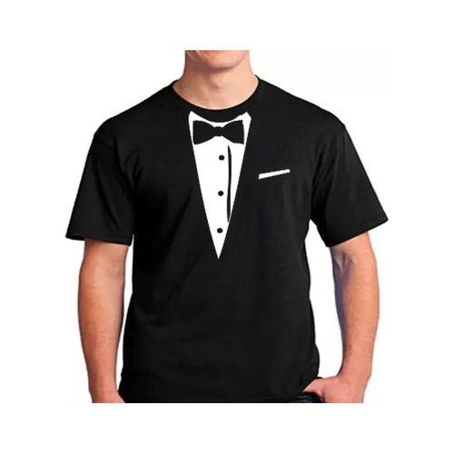 Camiseta Masculina Com Estampa Smoking Terno Gravata em Promo o