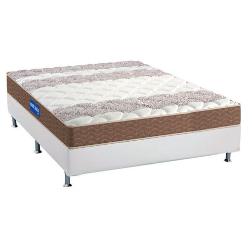 Cama Box Casal: Colchão Espuma D33 Probel Guarda Costas + Base crc Courano  White(138x188) no Shoptime