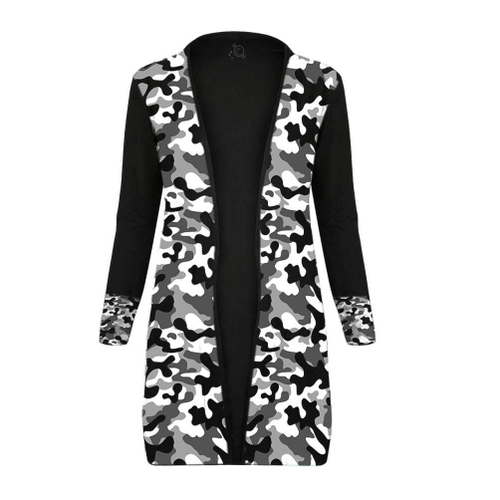 cardigan alongado animal print