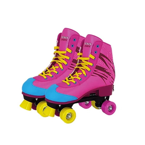 Patins Roller Skate 4 Rodas Rosa Brilhante Com Glitter Ajustáveis Fenix na  Americanas Empresas