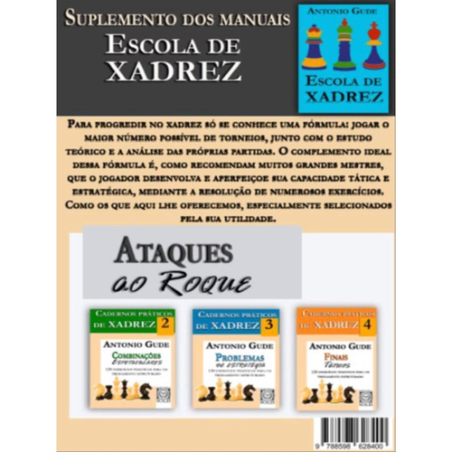 Cadernos Práticos de Xadrez - Ataques ao Roque [Sob encomenda: Envio em 45  dias] - A lojinha de xadrez que virou mania nacional!