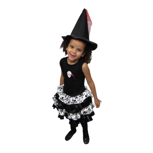 Fantasia Haloween Preto Bruxinha Infantil - Festivo Festas