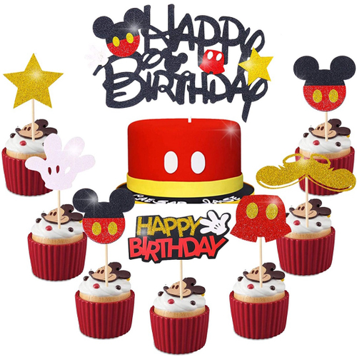Mickey Mouse Cupcake Cake Toppers Mickey Decoration For Kids Birthday Baby Shower Mickey Clubhouse Supplies Micky Party Supplies 25pcs Topper Em Promocao Ofertas Na Americanas