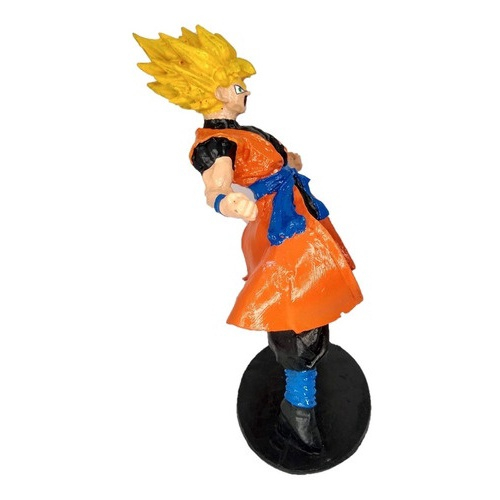 Boneco de Resina Goku Super Sayajin Desenho Dragon Ball em