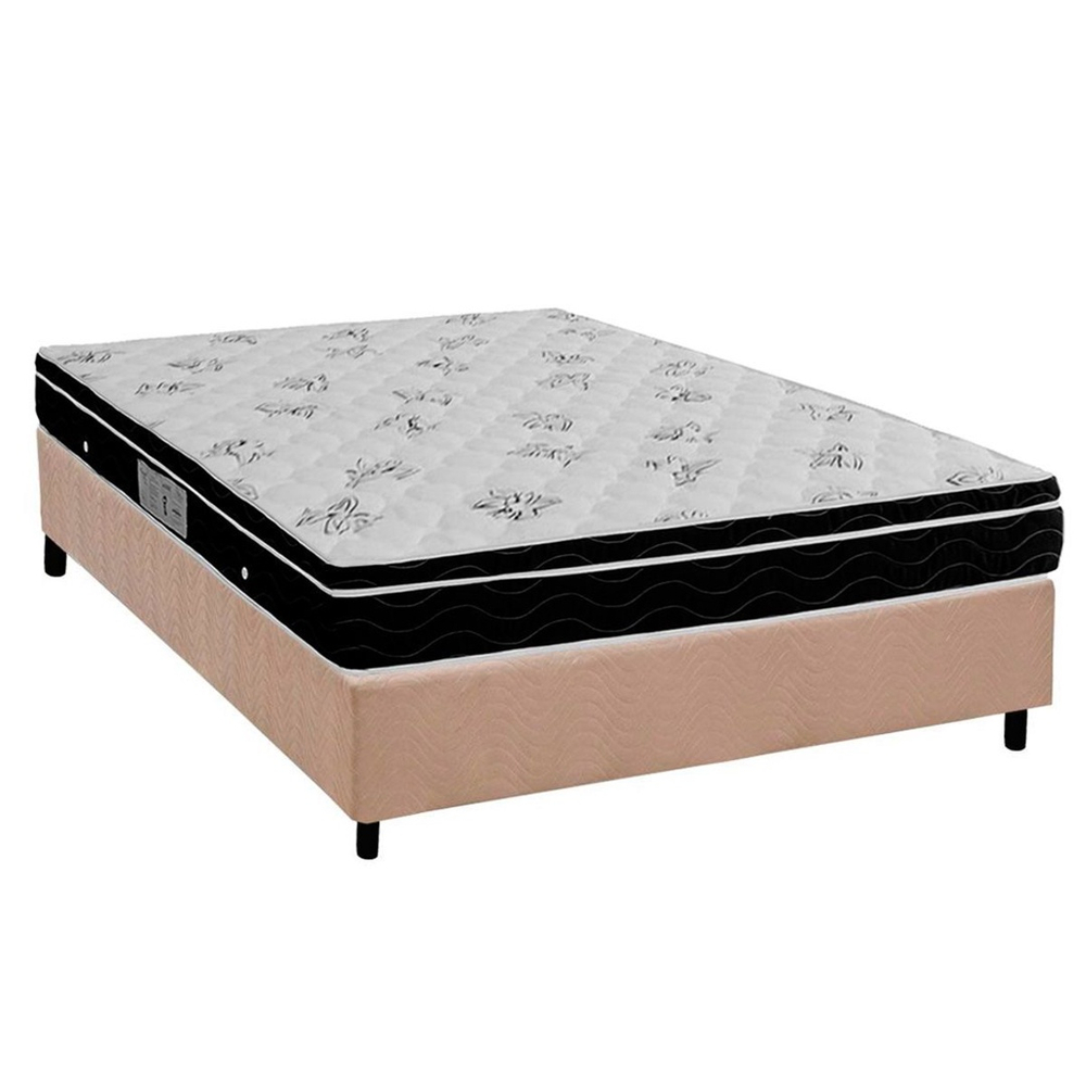Cama Box Casal: Colchão Molas Bonnel Ortobom Nanolastic Physical Spring +  Base crc Suede Clean(138x188) no Shoptime
