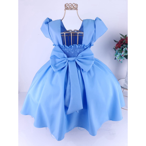 Vestido Daminha Social Azul Princesa Cinderela Aniversário em Promoção na  Americanas