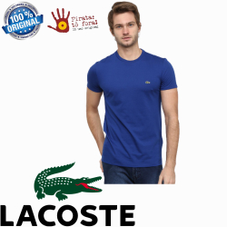 Camiseta Lacoste Original Básica Jersey Masculina - Azul Navy Menor preço em Camiseta Lacoste Original Básica Jersey Masculina - Azul Navy