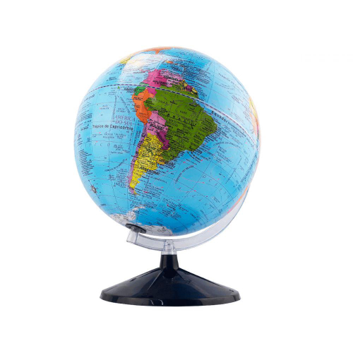 GLOBO TERRESTRE ADAPTADO TÁTIL BRAILE 30 CM BASE PRETA