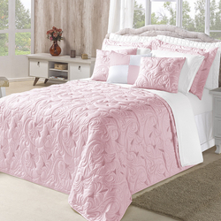 Kit Cobre Leito Bordado Melody Casal Queen 5 Peças 180 Fios Rosê é boa?
