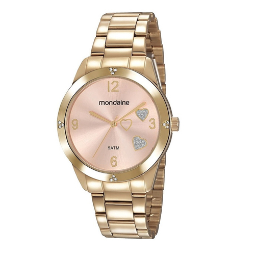 relógio mondaine 5atm dourado feminino