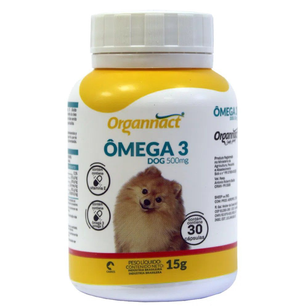 Ômega 3 Dog 500mg Organnact Para Cães no Shoptime